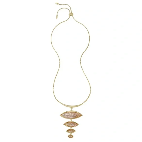 KENDRA SCOTT • Gold Morris Gold Dusted Glass Adjustable Slider Necklace